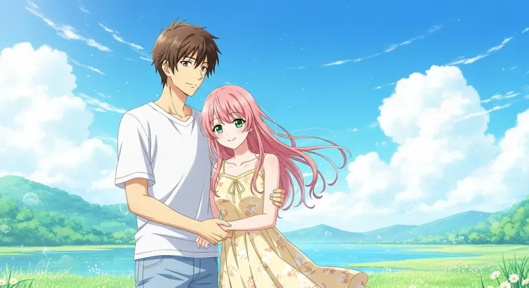 Romantic anime lovers wallpaper for desktop