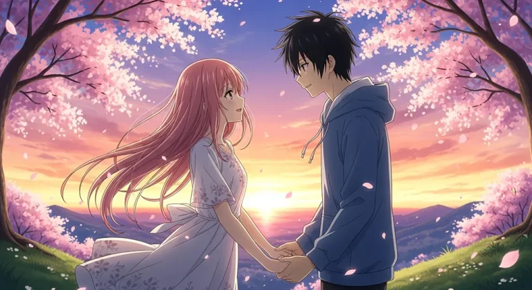 Sweet anime couple wallpaper for desktop