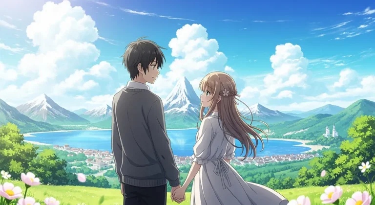 Desktop wallpaper anime couple theme