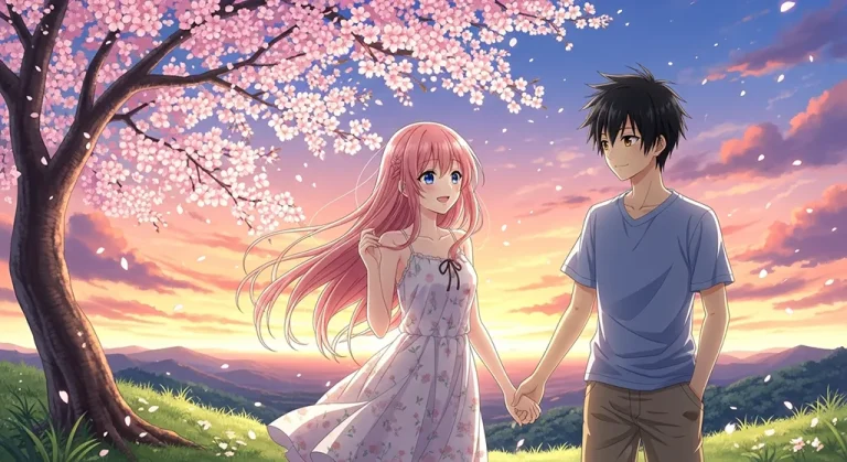 Sweet anime couple for laptop wallpaper