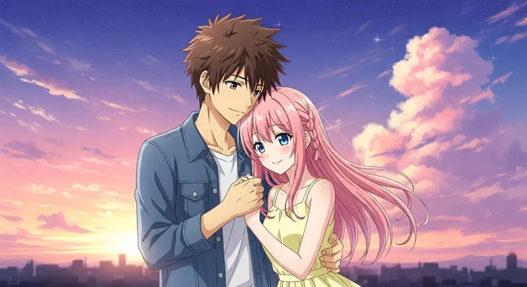 Couple anime art wallpaper for desktop screens