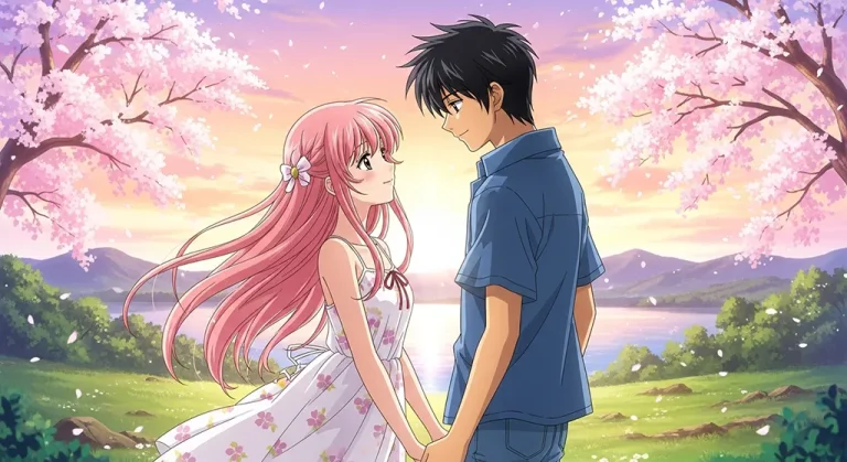 Romantic anime lovers wallpaper for laptop