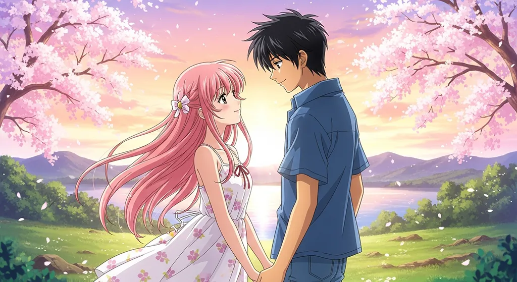 Romantic anime lovers wallpaper for laptop