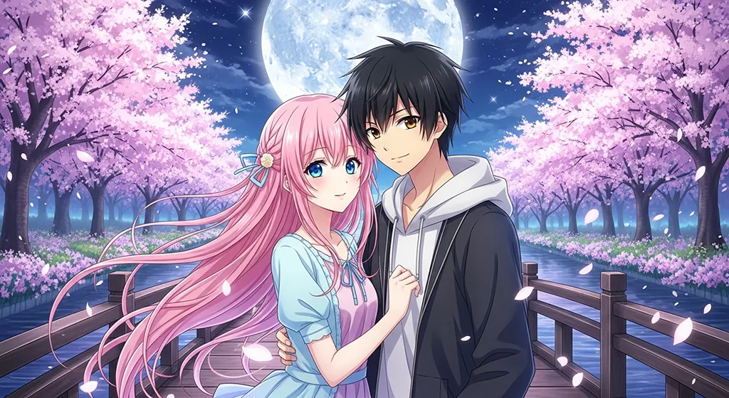 Couple wallpaper anime art for desktop PC