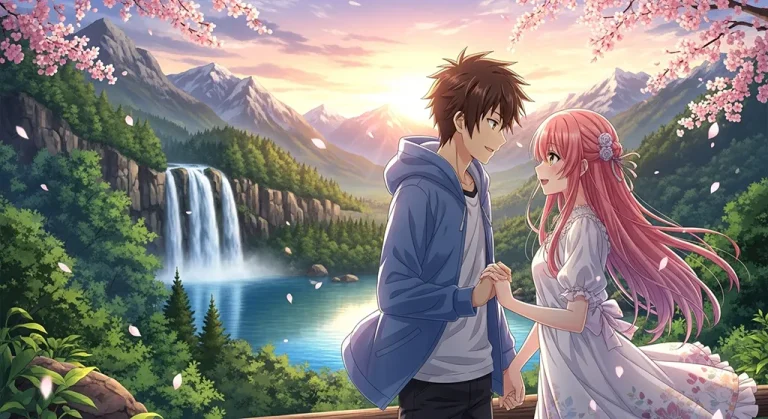 Anime love couple wallpaper for laptop screens