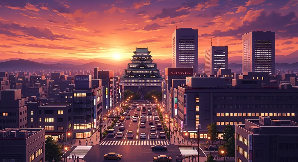 cyberpunk city view at night for desktop backgrounds