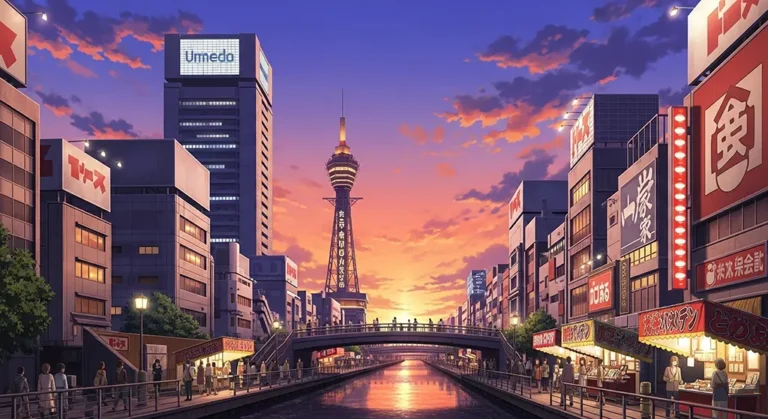 cute anime Tokyo street background for desktops