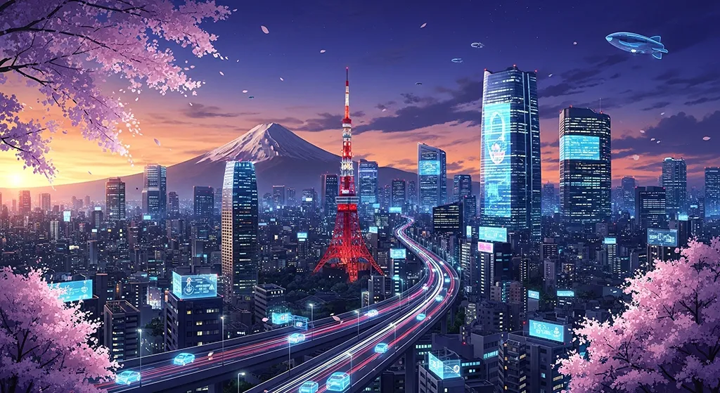 cool neon-lit city scenery for desktop download