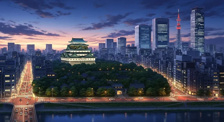 cool Japanese sunset cityscape wallpaper for laptops