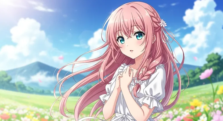 Stylish laptop background with anime girl