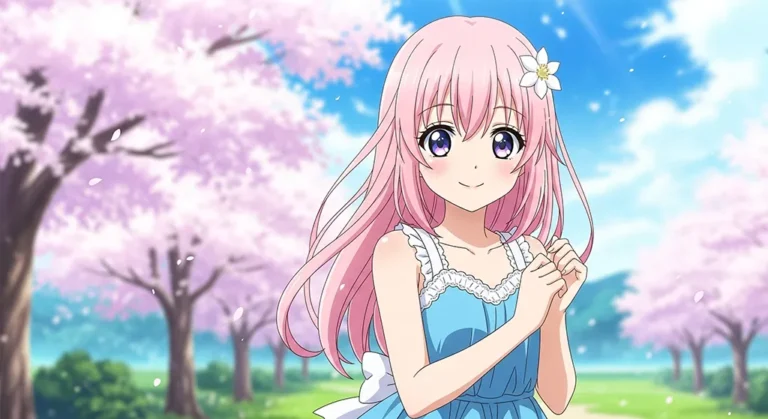 Engaging anime girl background for laptops