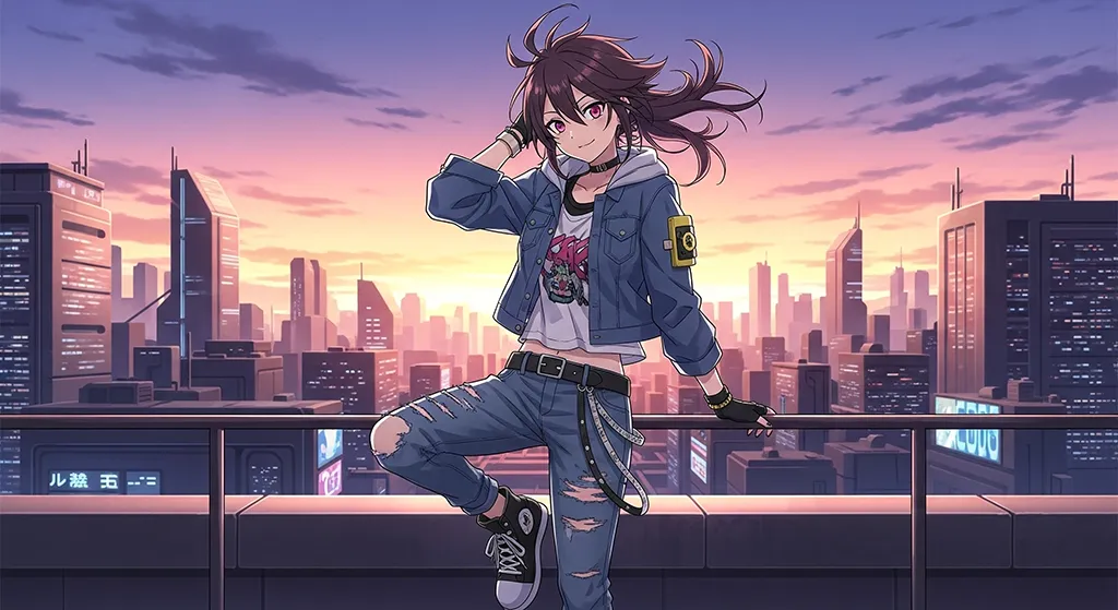 Lively anime girl background for PC