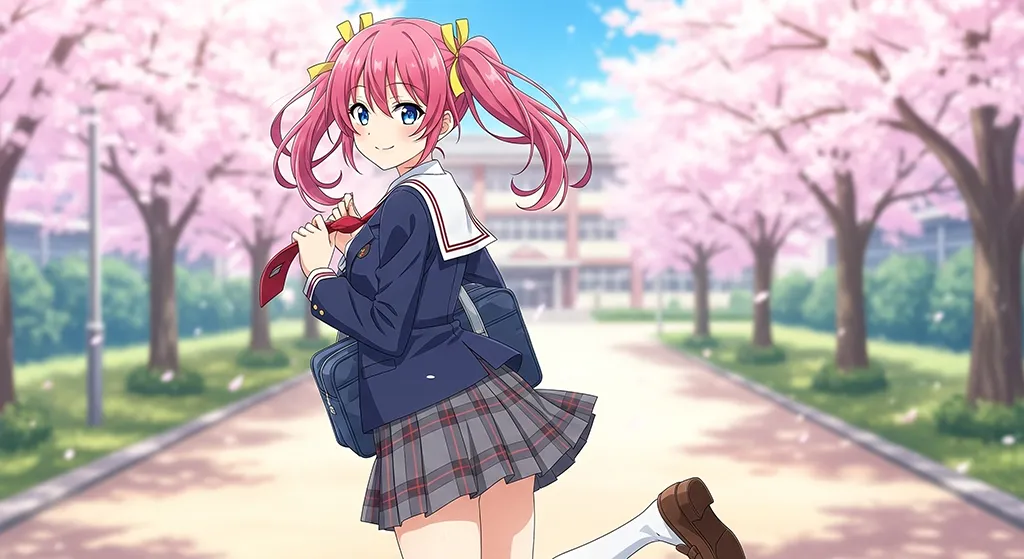 Stylish anime girl desktop screensaver