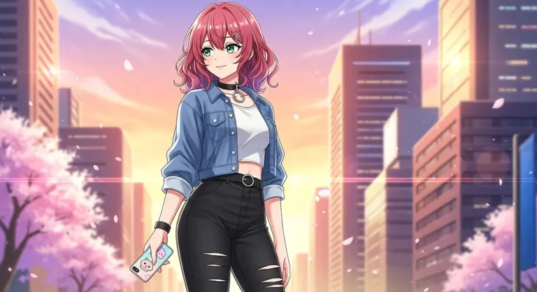 Retro anime girl background for laptop