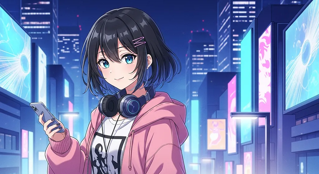 Smooth anime girl laptop background