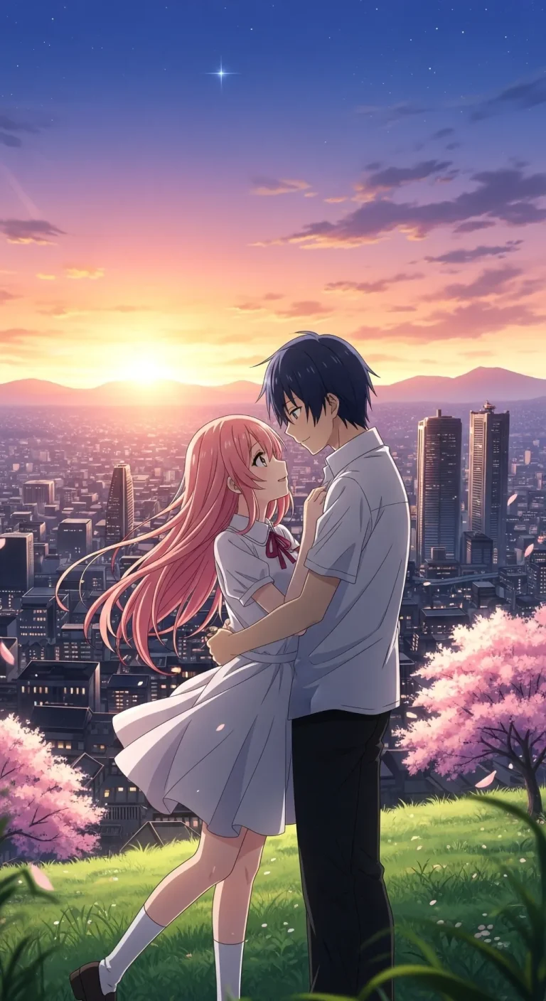 Stunning 4K anime couple phone wallpapers with romantic designs.