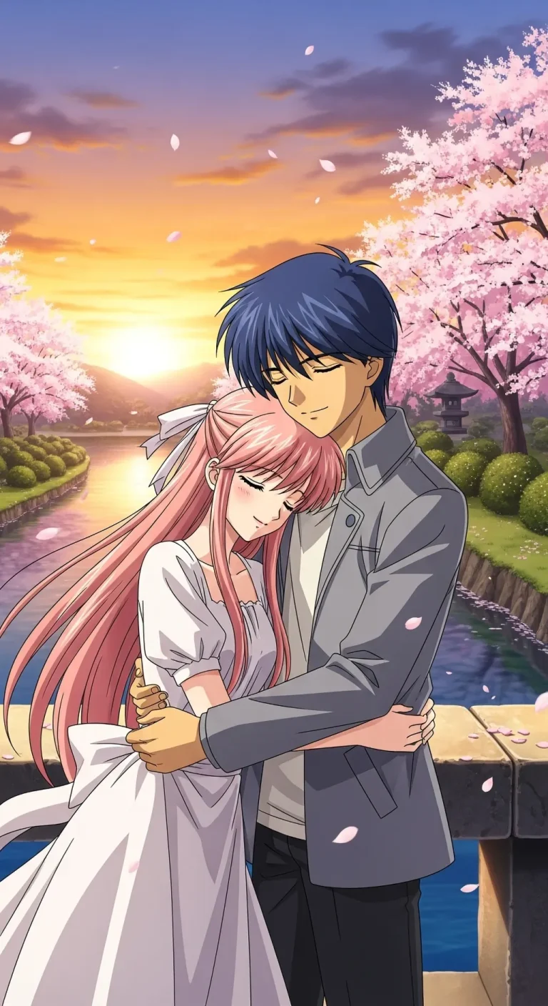 4K anime couple backgrounds for mobile with beautiful designs.