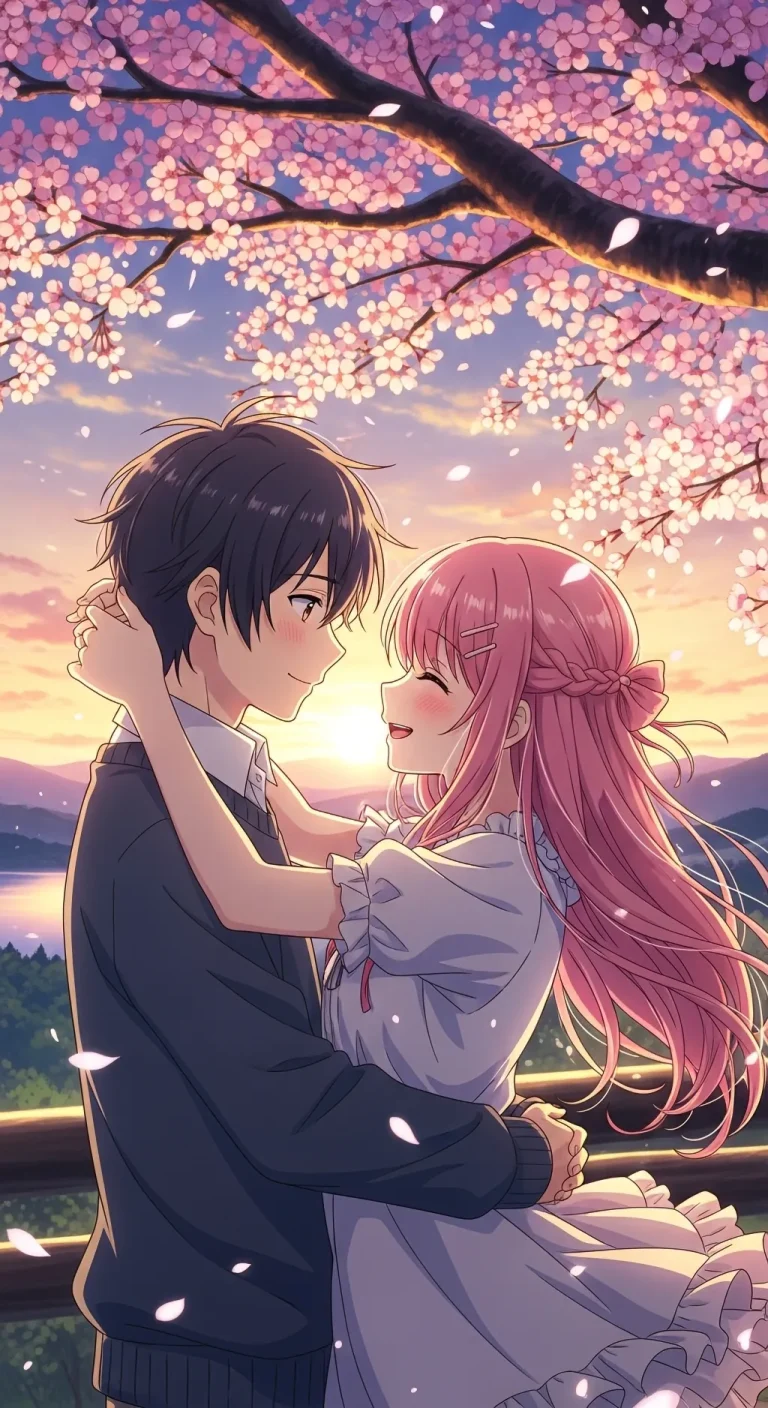 Vibrant anime couple 4K wallpapers for phone personalization.