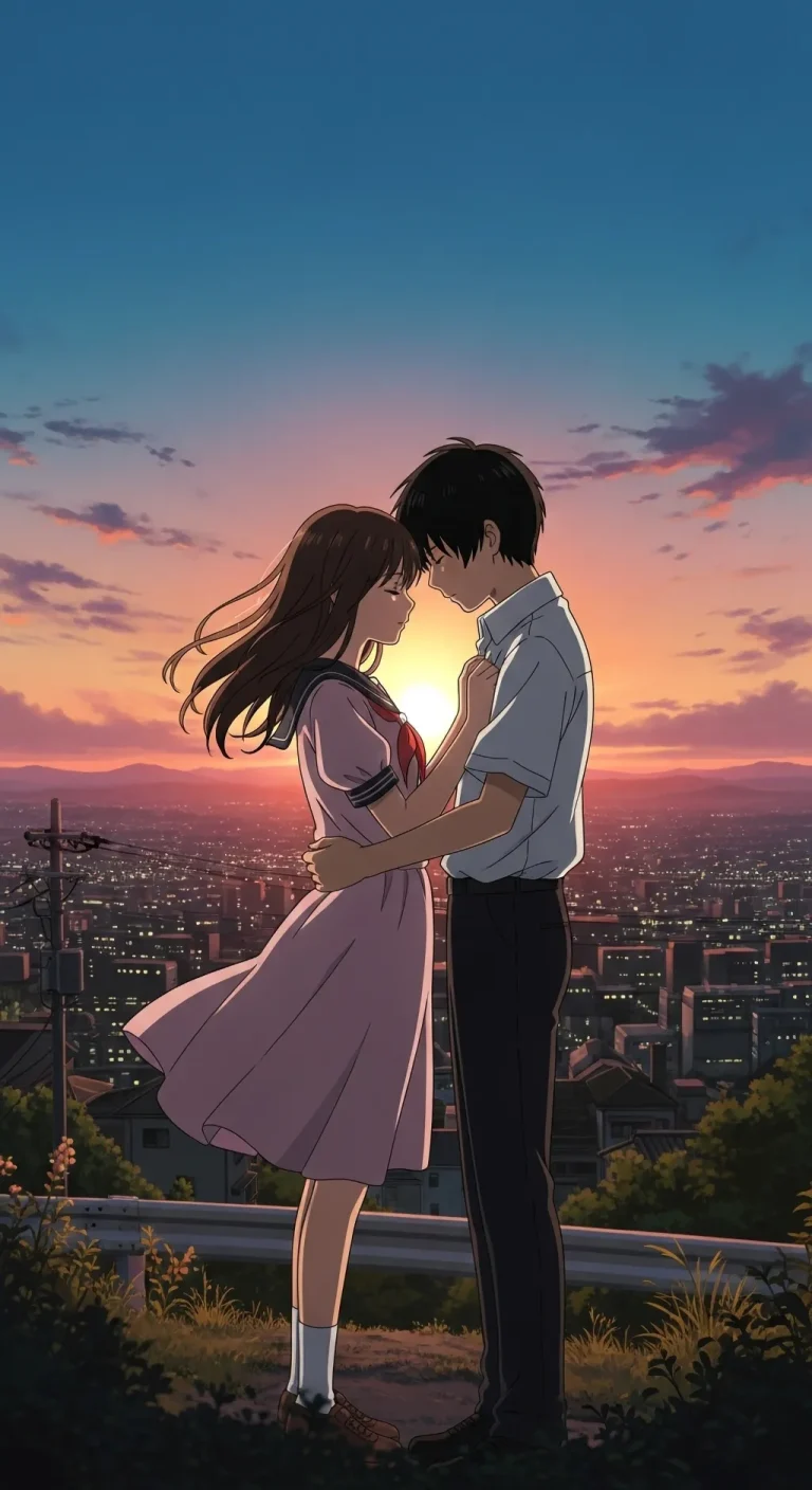 4K anime couple backgrounds featuring beautiful art for your phone.