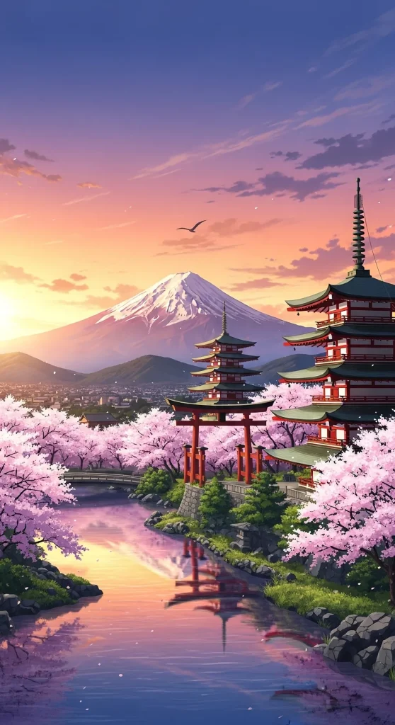 Beautiful anime wallpaper for smartphones with vibrant colors