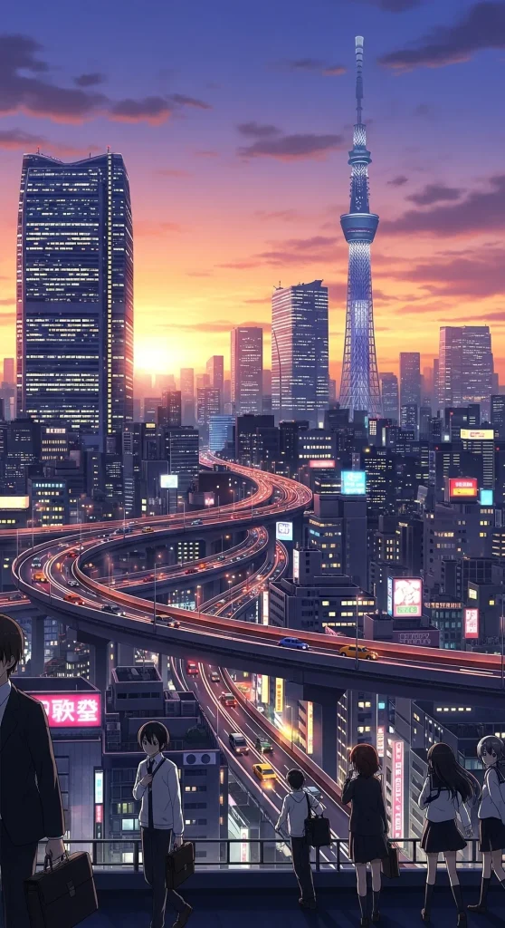 HD mobile wallpaper with anime characters and vibrant art