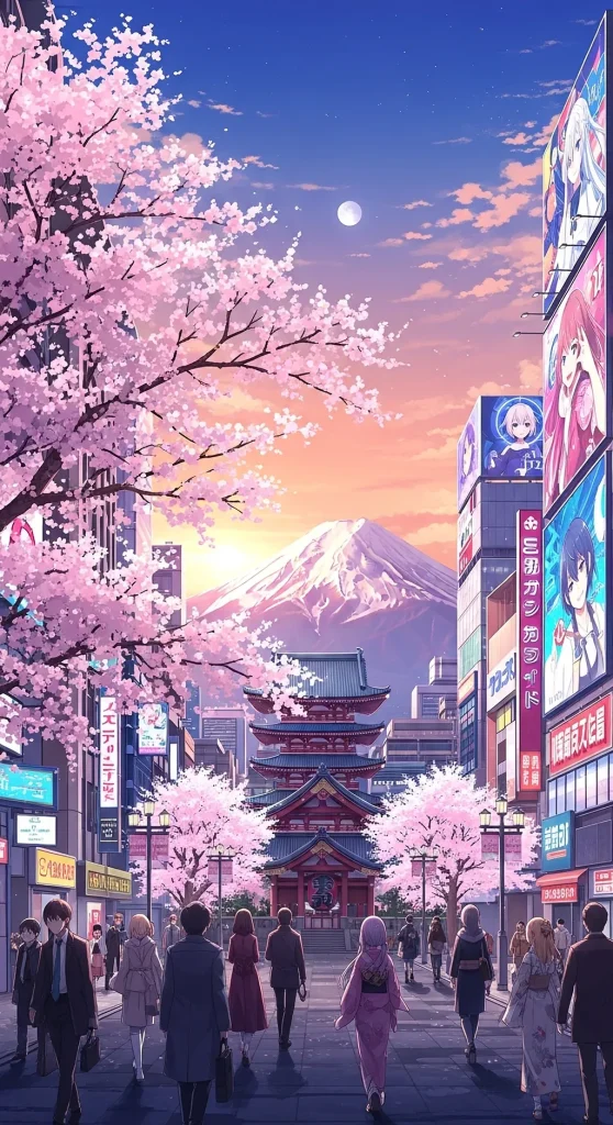 Gorgeous anime mobile wallpaper with epic scenes