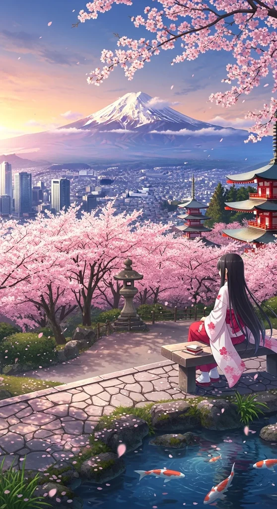 Gorgeous anime phone background with popular character designs