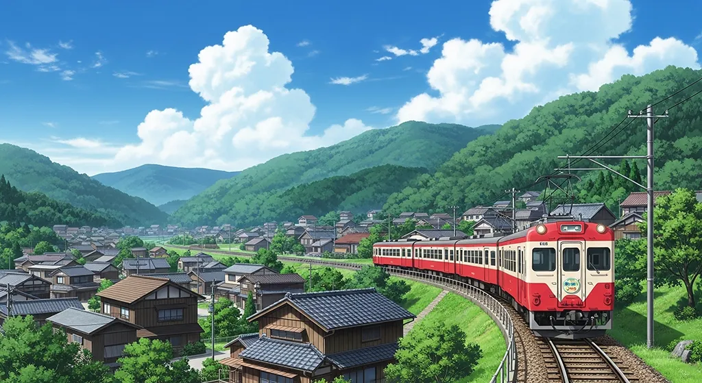 High-quality anime train desktop background