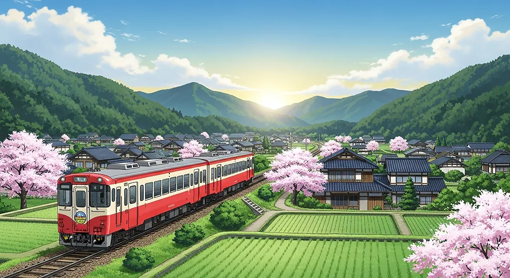 Fantasy anime train background for laptops