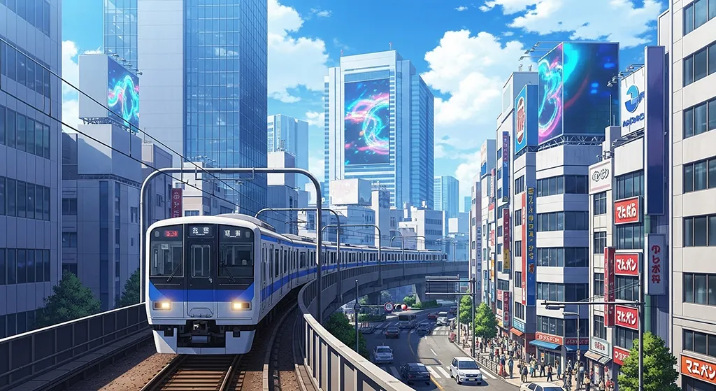 Dynamic anime train wallpaper for desktops