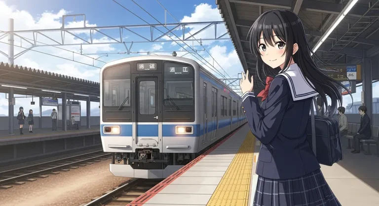 Stunning anime train view for desktop screens