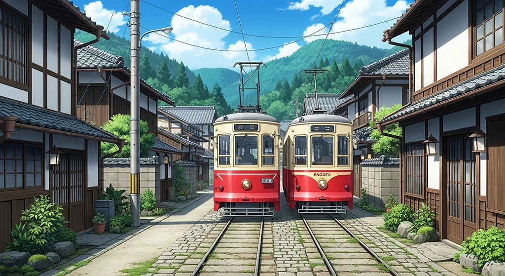 Dreamy anime train image for desktop screens