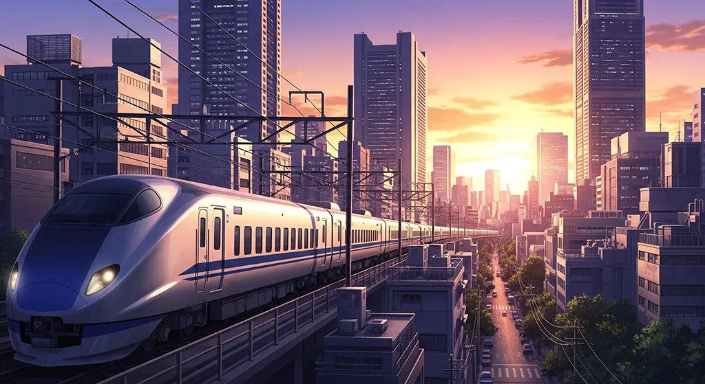 Dreamy anime train scene for laptop PCs