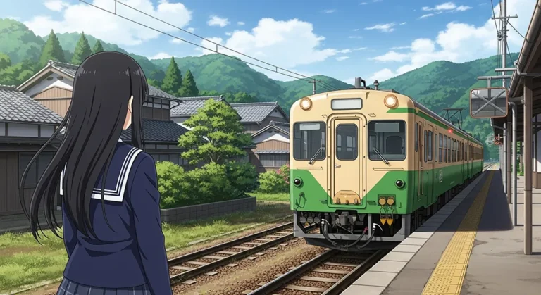 Bright anime train art for desktop PCs