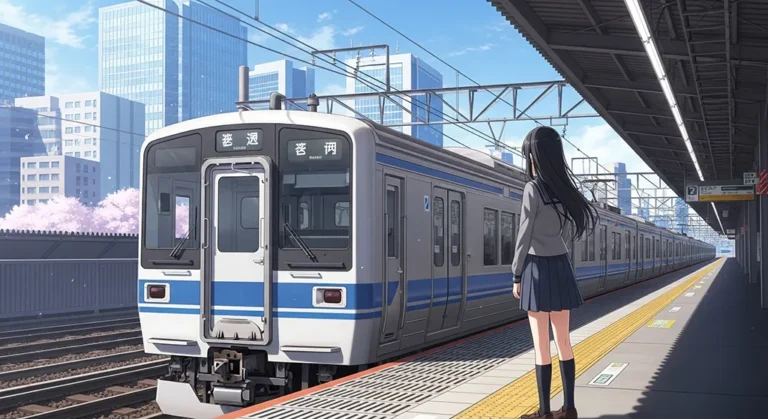 Playful anime train desktop image for laptops