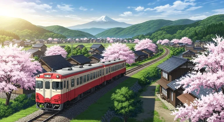 Fun anime train wallpaper for laptop screens