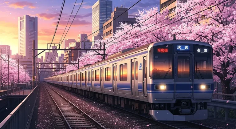 Bright anime train desktop wallpaper for PCs