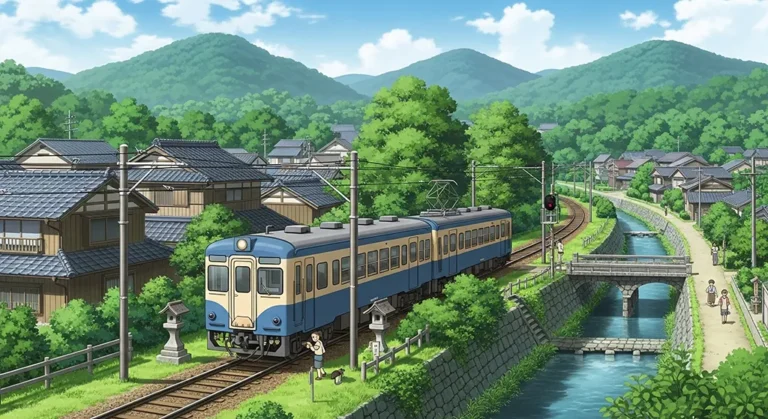 Cute anime train desktop image for laptops
