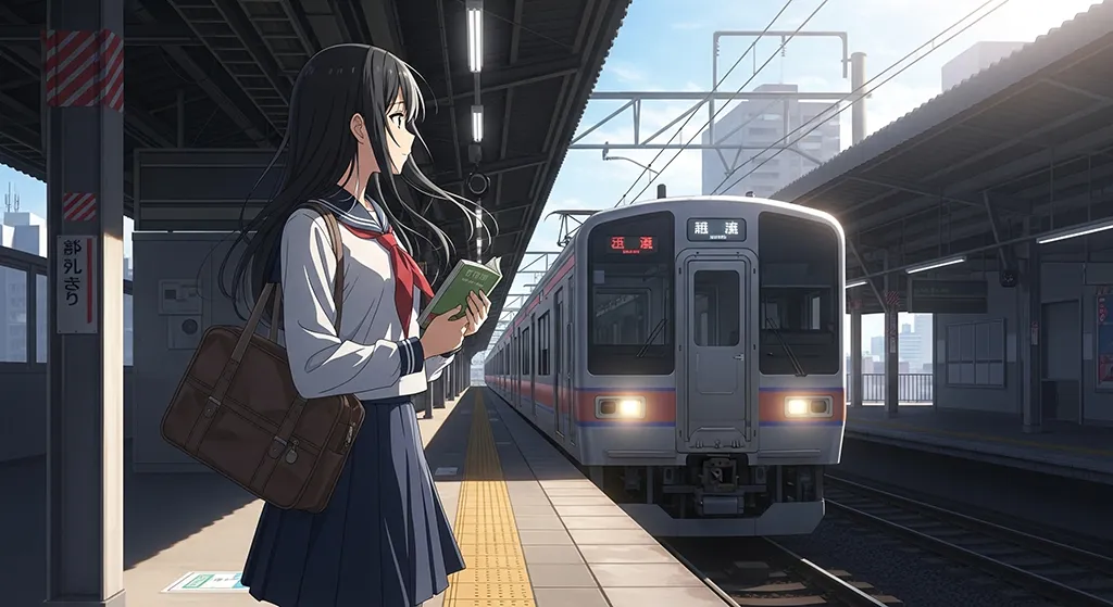 Aesthetic anime train wallpaper for PCs