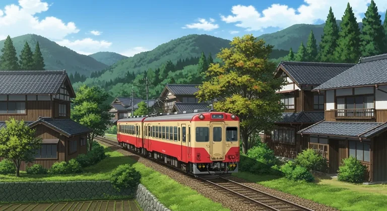 Modern anime train background for desktops