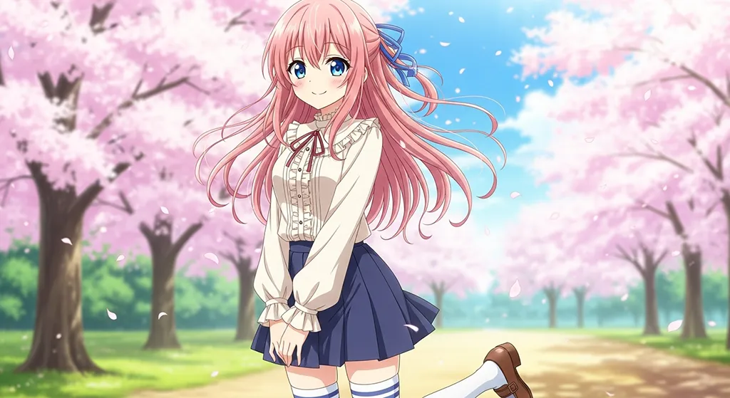 cute anime girl pastel wallpaper for desktop pc