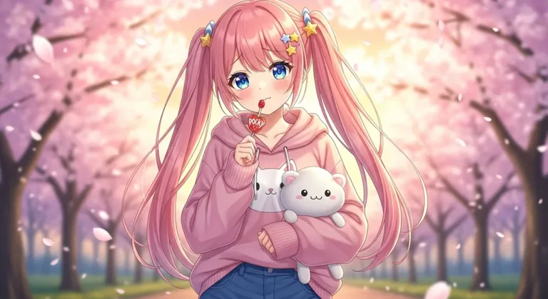 cute anime girl nature wallpaper for desktop pc