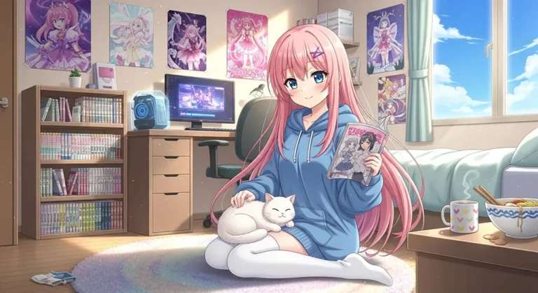 cute anime girl blue eyes wallpaper for desktop pc