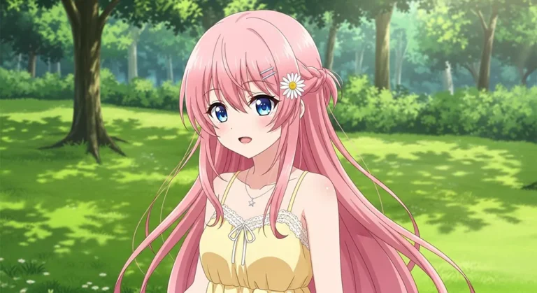 cute anime girl calm expression wallpaper for desktop pc