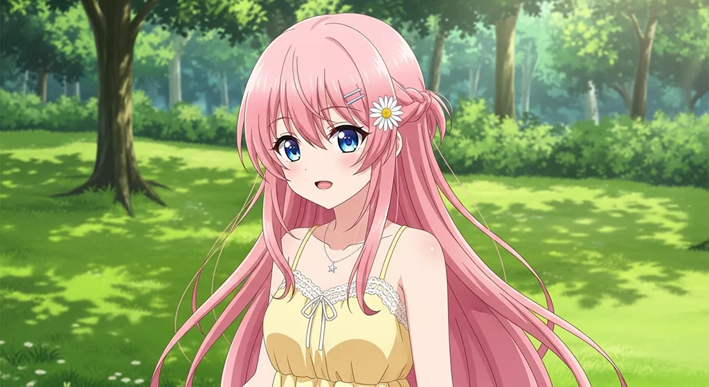 cute anime girl calm expression wallpaper for desktop pc