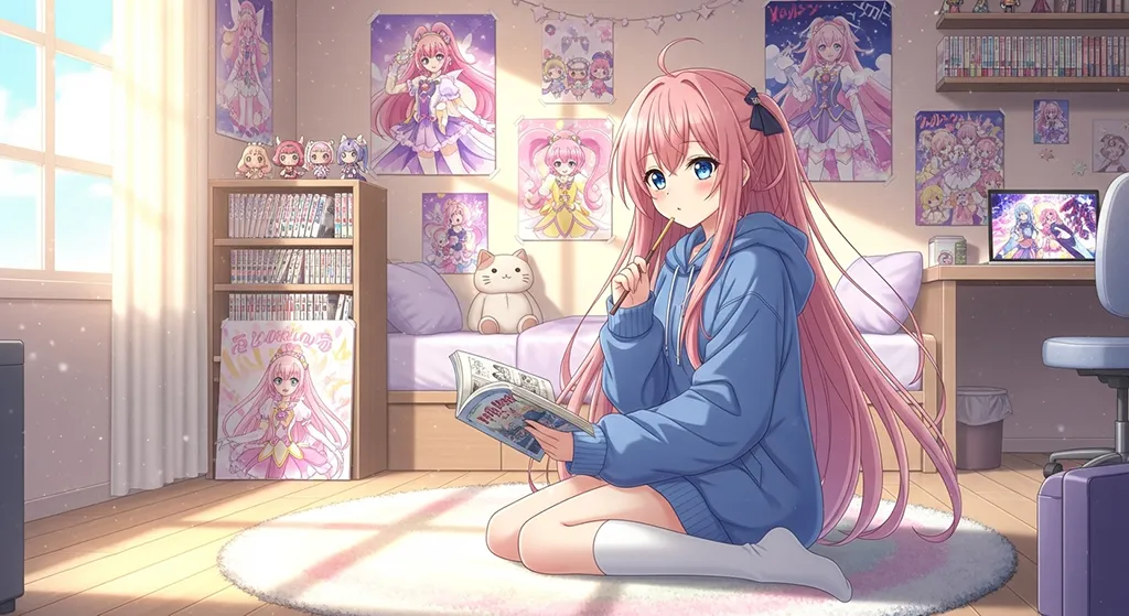 cute anime girl digital art wallpaper for desktop pc