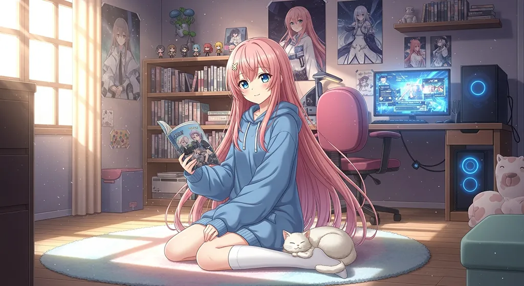 cute anime girl angelic wallpaper for desktop pc