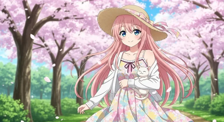 cute anime girl heart themed wallpaper desktop pc