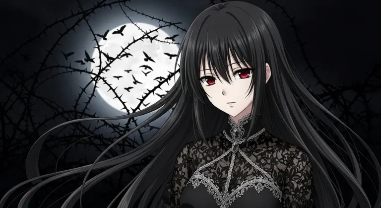 fantasy high resolution dark anime girl aesthetic wallpaper for mac