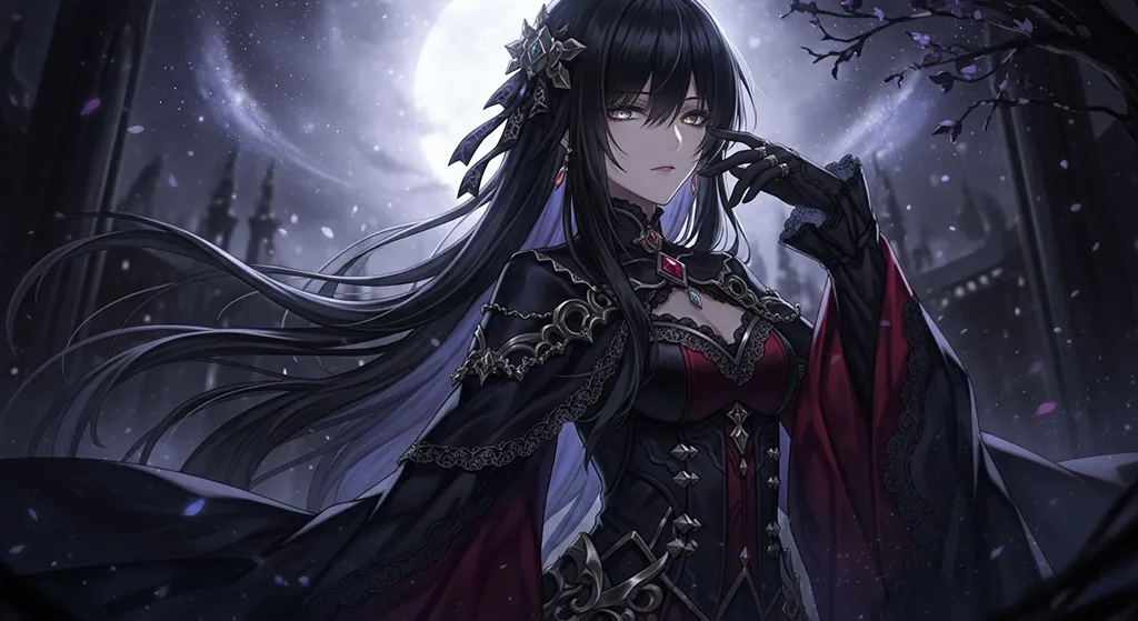 cool 4k dark anime girl art for desktop pc